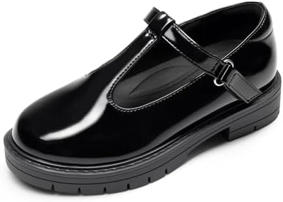 DREAM PAIRS Girls Mary Jane Dress Shoes Chunky Platform School Uniform Shoes T-Strap Oxfords Loafers Star Flats