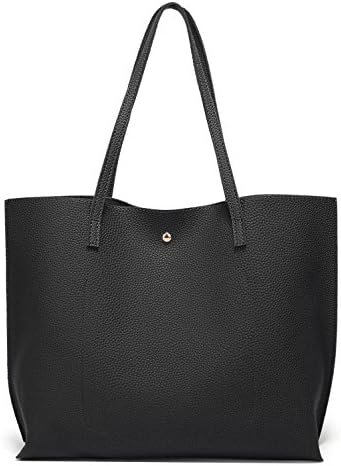 Dreubea Women's Soft Faux Leather Tote Shoulder Bag From Big Capacity Tassel Handbag