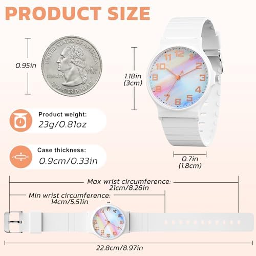 Edillas Kids Watch Analog For Girls Boys 50M Waterproof Children Quartz SquareWristwatches For Kids Students With Soft Silicone Strap Easy To Read Learn Time Presents