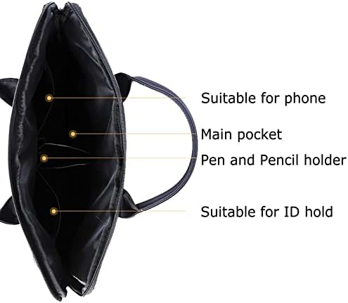 Enyuwlcm Waterproof Oxford Handle Document Bag Briefcase For Men File Tote Bag For Carrying Paper Files Black