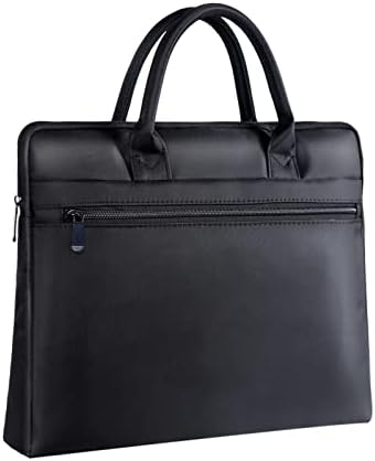 enyuwlcm Waterproof Oxford Handle Document Bag Briefcase for Men File Tote Bag for Carrying Paper Files Black