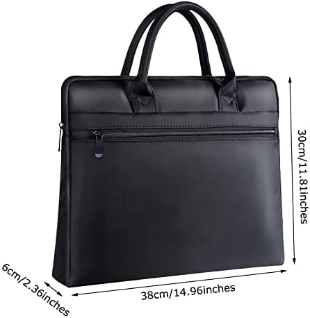 Enyuwlcm Waterproof Oxford Handle Document Bag Briefcase For Men File Tote Bag For Carrying Paper Files Black
