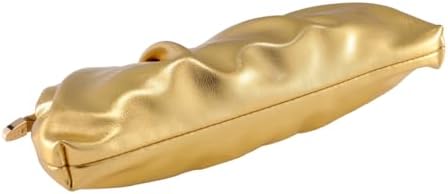 Evening Bag For Women Ruched Clutch Purse Detachable Metal Chain Crossbody Bag