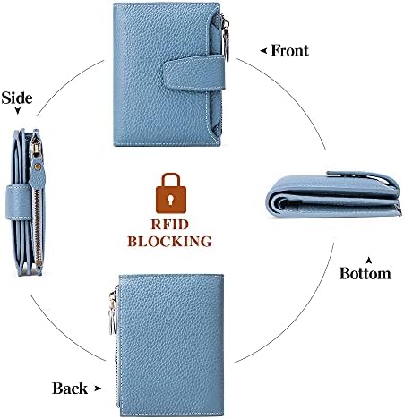 FALAN MULE Small Wallet For Women Leather Bifold Compact RFID Blocking Small Womens Wallet Purse