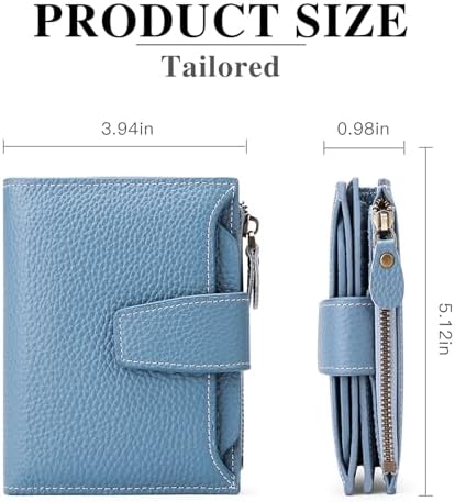 FALAN MULE Small Wallet For Women Leather Bifold Compact RFID Blocking Small Womens Wallet Purse