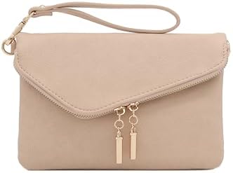 FashionPuzzle Envelope Wristlet Clutch Crossbody Bag With Chain Strap