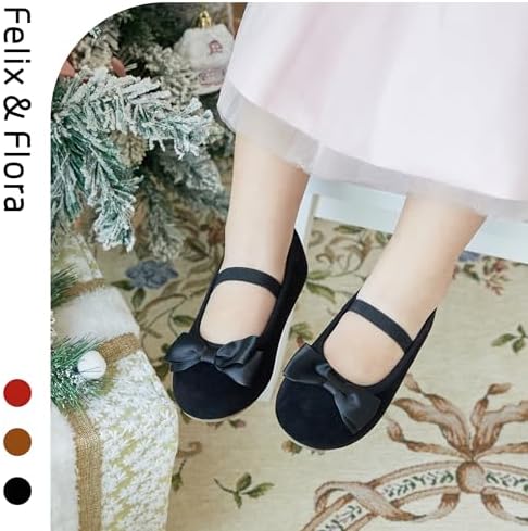 Felix & Flora Toddler Flower Girl Dress Shoes - Girl Ballet Flats Party School Shoes Wedding