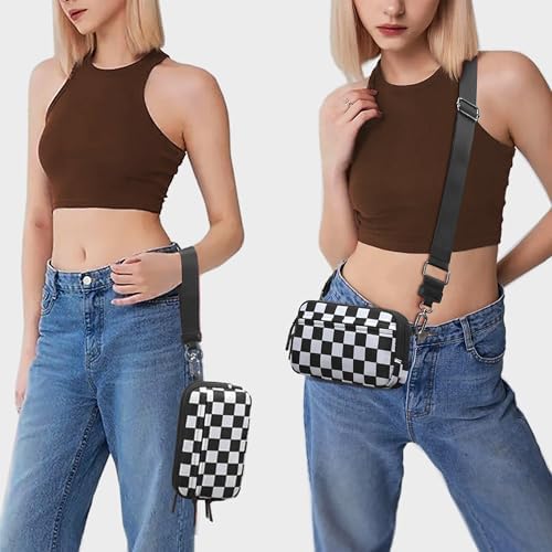 FODOKO Wristlet Wallets For Women Nylon Quilted Wallet With 4 Zippers Travel Credit Card Holder Cell Phone Organizer