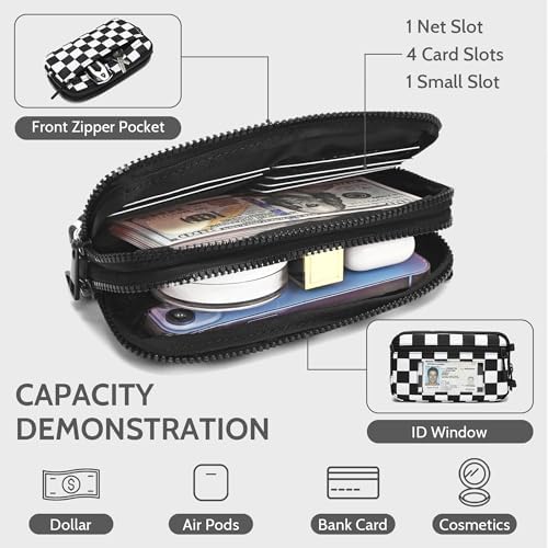 FODOKO Wristlet Wallets For Women Nylon Quilted Wallet With 4 Zippers Travel Credit Card Holder Cell Phone Organizer