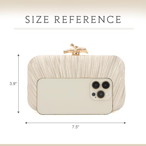 Freie Liebe Clutch Purses For Women Evening Bag Pleated Clutch Bag With Chain For Wedding Party