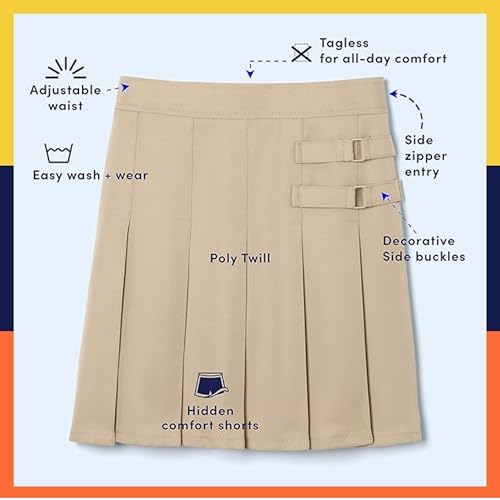 French Toast Girls' Adjustable Waist Pleated-Front Two-tab Scooter