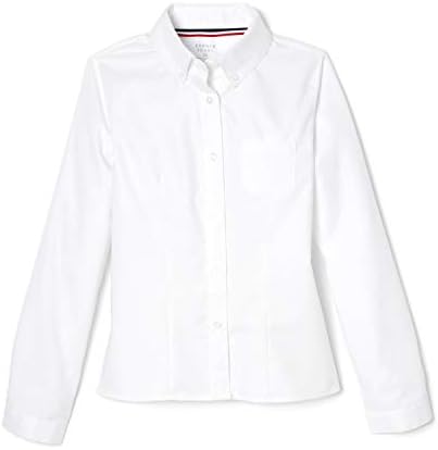 French Toast Girls' Fitted Wrinkle-Resistant Long Sleeve Oxford Shirt