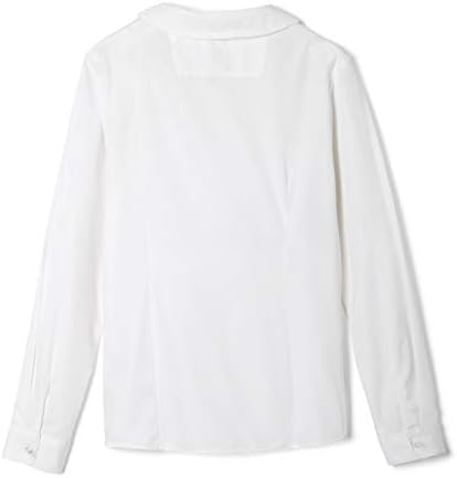 French Toast Girls' Long Sleeve Woven Shirt With Peter Pan Collar (Standard & Plus)