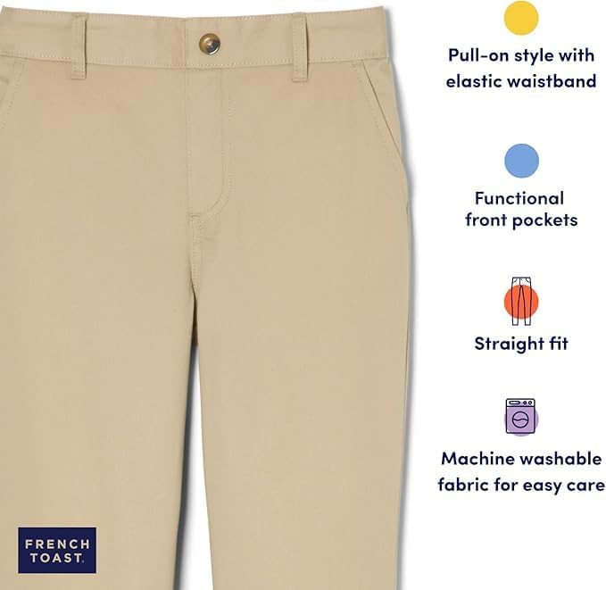 French Toast Girls' Pull-on Twill Pant (Standard & Plus)