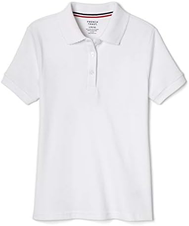 French Toast Girls' Short Sleeve Picot Collar Polo School Uniform Shirt (Standard and Plus)