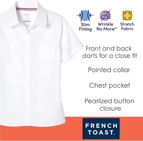 French Toast Girls' Short Sleeve Pocket Shirt