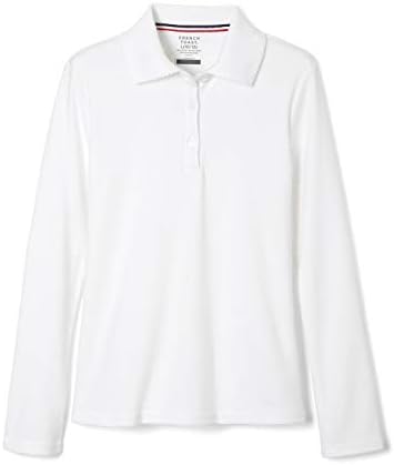 French Toast Girls' Uniform Long Sleeve Polo with Picot Collar (Standard & Plus)