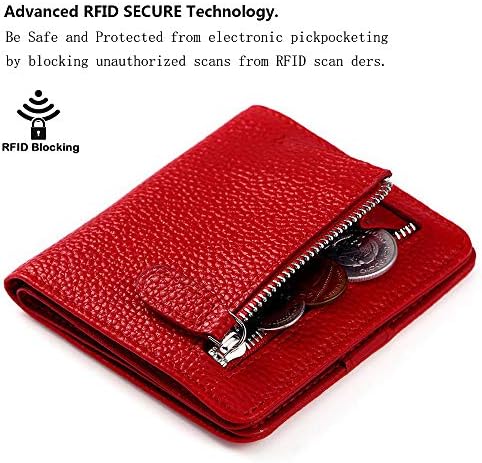 FUNTOR Small Wallets For Women Ladies Small Compact Bifold Pocket RFID Blocking Genuine Leather Wallet For Women