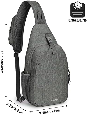 G4Free Sling Bag RFID Blocking Sling Backpack Crossbody Chest Bag Daypack For Hiking Travel(DimGray)