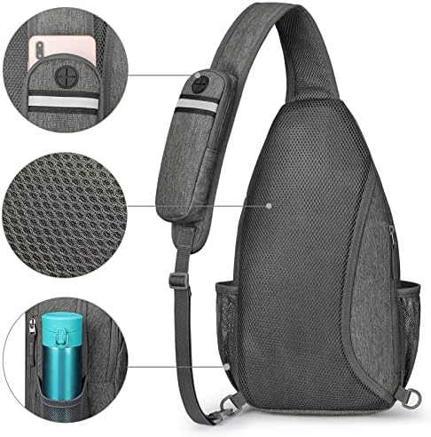 G4Free Sling Bag RFID Blocking Sling Backpack Crossbody Chest Bag Daypack For Hiking Travel(DimGray)
