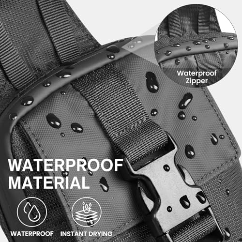 G4Free Waterproof Mini Crossbody Sling Bag Small Chest Fanny Pack For Men Lightweight Travel Sports Purse (Black)