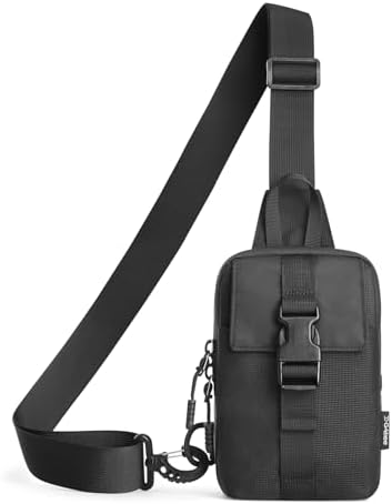 G4Free Waterproof Mini Crossbody Sling Bag Small Chest Fanny Pack for Men Lightweight Travel Sports Purse (Black)