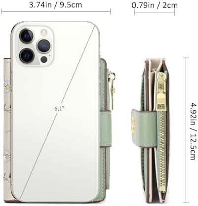 GAEKEAO Small Wallets For Women RFID Blocking Leather Bifold Zipper Pocket Wallet Credit Card Holder With ID Window