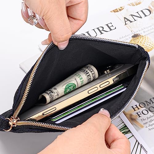 Genuine Leather 4.5 X 6.5 Wristlet Purse For Women Evening Wristlet Pouch Clutch Bag