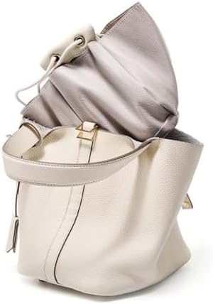 Genuine Leather Bucket Bag For Women - Textured Drawstring Closure Tote In Elegant Simplicity Gift