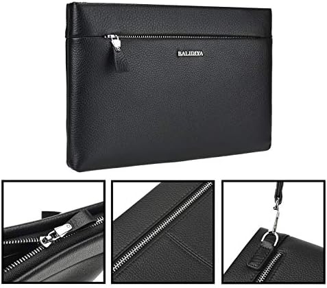 Genuine Leather Clutch Bag For Men Handbag Wrist Bag Business Large Purse Envelope Bag