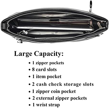 Genuine Leather Clutch Bag For Men Handbag Wrist Bag Business Large Purse Envelope Bag