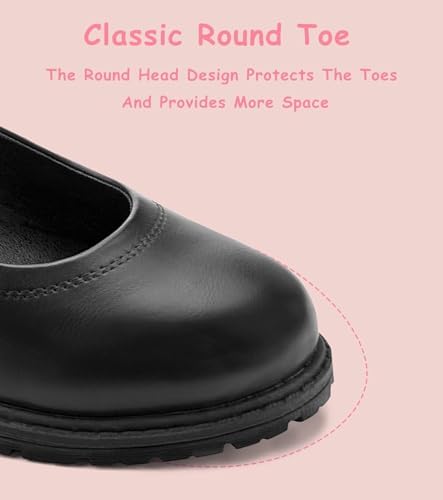 Girls School Uniform Shoes Mary Janes Dress Shoes Adjustable Strap(Little Kid/Big Kid)