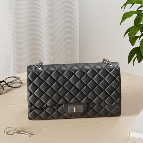 Gladdon Quilted Crossbody Purse For Women Trendy Ladies Shoulder Bag With Chain Designer Purses