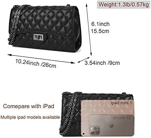Gladdon Quilted Crossbody Purse For Women Trendy Ladies Shoulder Bag With Chain Designer Purses
