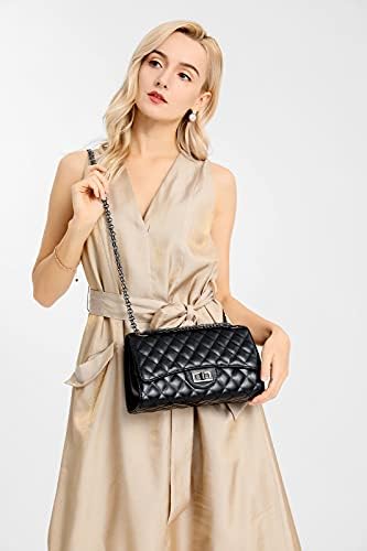 Gladdon Quilted Crossbody Purse For Women Trendy Ladies Shoulder Bag With Chain Designer Purses