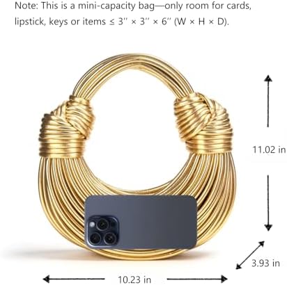 Gold Purse For Women Woven Knotted Bread Crossbody Clutch Top Handle Creative Noodles Bag Underarm Shoulder Handbag