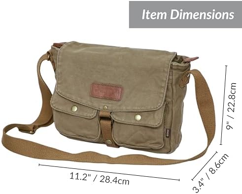 Gootium Canvas Messenger Bag - Vintage Crossbody Shoulder Bag Military Satchel