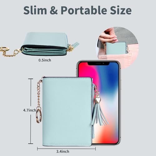 Gostwo Small Wallets For Women Stylish Womens Wallet With ID Window Zippered Coin Pocket And Tassel. Cute RFID Wallet For Women Ideal For Teen Girls Commuters And Women For Daily Use
