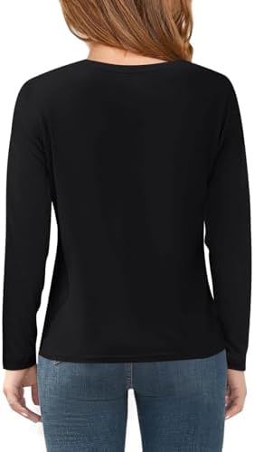 Haloumoning Girls Long Sleeve T Shirts Kids Fall Tops Crewneck Basic Tees 5-14Y