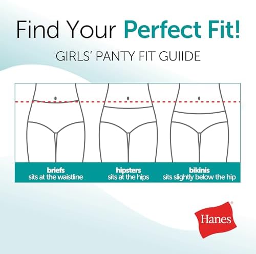 Hanes Brief Underwear Stretch Cotton Panties For Girls Assorted 12-Pack