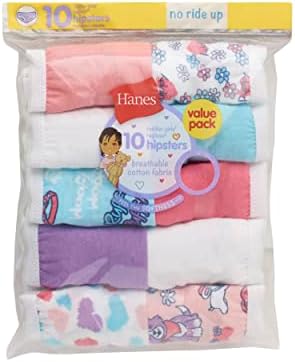 Hanes Girls And Toddler Underwear Cotton Knit Tagless Brief Hipster And Bikini Panties Multipack (Colors May Vary)