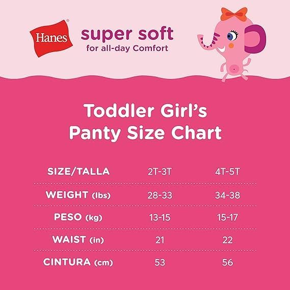 Hanes Girls And Toddler Underwear Cotton Knit Tagless Brief Hipster And Bikini Panties Multipack (Colors May Vary)