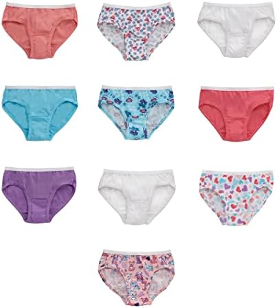 Hanes girls And Toddler Underwear Cotton Knit Tagless Brief Hipster and Bikini Panties Multipack (Colors May Vary)