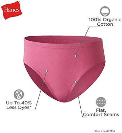 Hanes Girls Underwear Hipsters 8 Pairs Pure Comfort Panties Organic Cotton Underwear Blue/Stripes/Pink/White