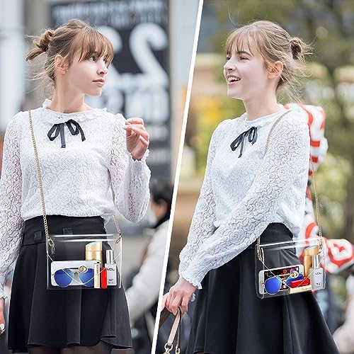 HAOGUAGUA Clear Purse For Women Clear Bag Stadium Approved See Through Clear Handbag For Concerts Sports Events