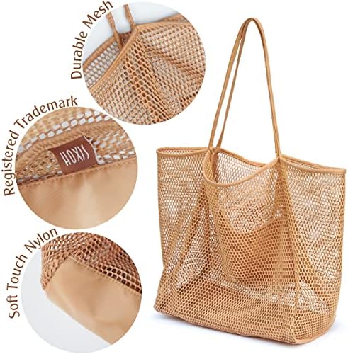 HOXIS Mesh Beach Tote Womens Shoulder Handbag