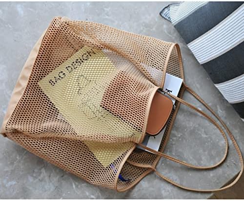 HOXIS Mesh Beach Tote Womens Shoulder Handbag