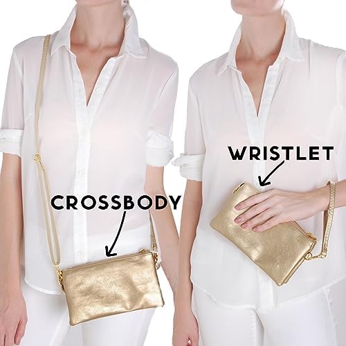 Humble Chic NY Vegan Leather Wristlet Purse For Women - Small Clutch Purse With Shoulder And Wrist Straps