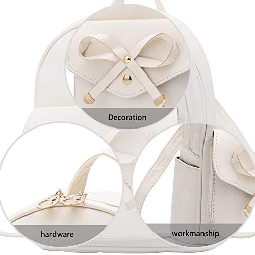 I IHAYNER Girls Bowknot Cute Leather Backpack Mini Backpack Purse For Women