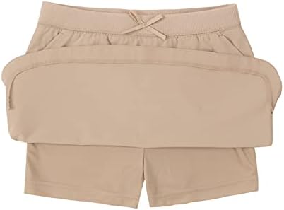 IZOD Girls School Uniform Pull-on Scooter Skirt With Undershorts Knit Waistband & Functional Pockets Wrinkle Resistant